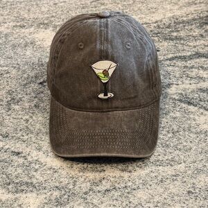 New Custom Designed Brushed Gray Baseball Cap with Embroidered Dirty Martini